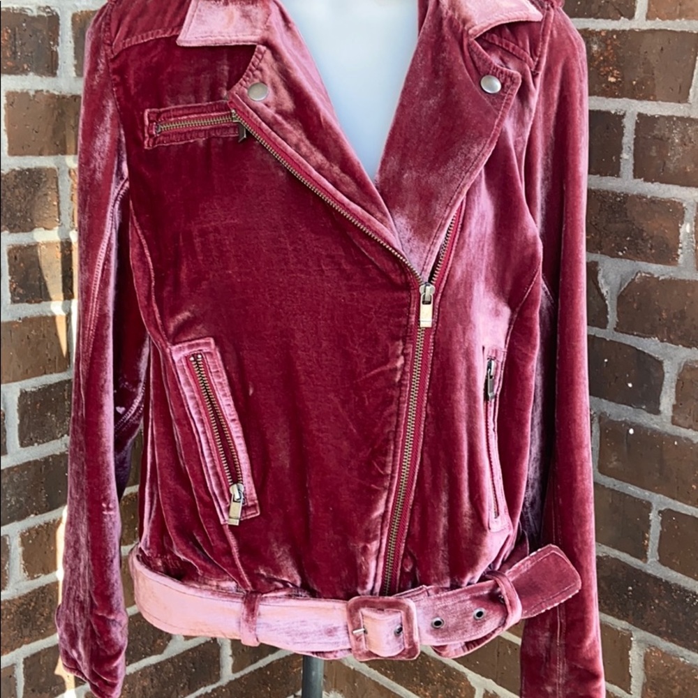 As By Df Pink Velvet Jacket View 2
